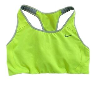 Nike womans dri-fit high support sports bra neon yellow size small